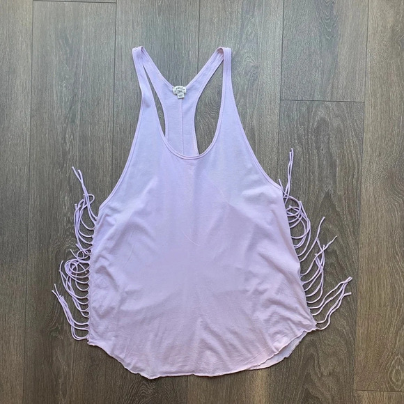 Aritzia Wilfred Tank Top Lilac Purple Fringe Racerback Festival Boho Size XS - Picture 4 of 13